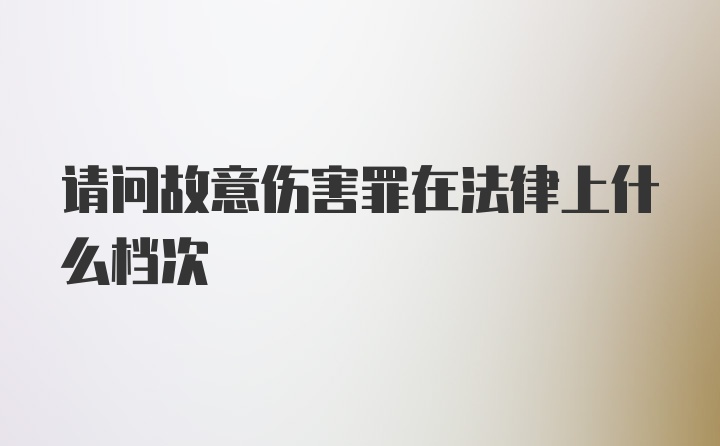 请问故意伤害罪在法律上什么档次