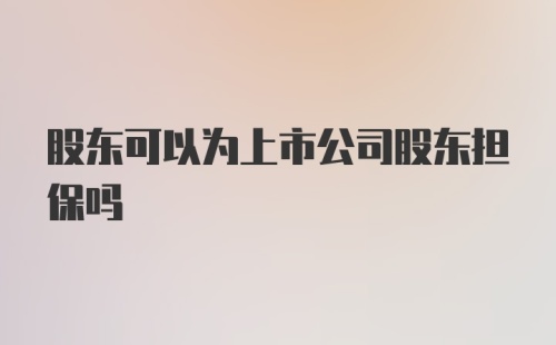 股东可以为上市公司股东担保吗