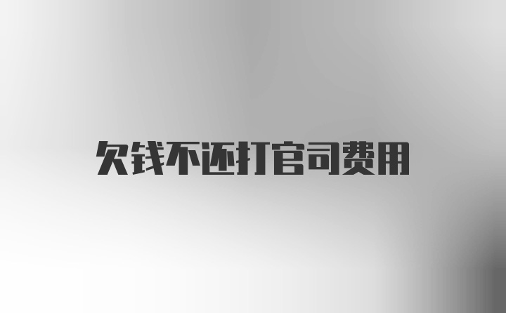 欠钱不还打官司费用