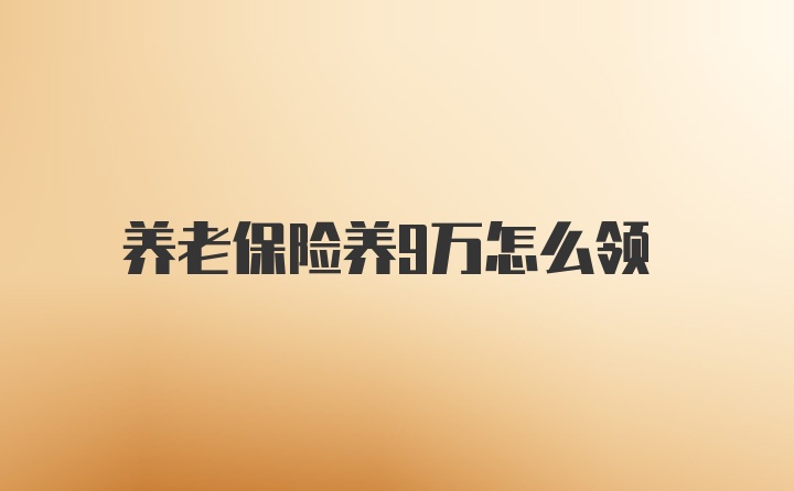 养老保险养9万怎么领