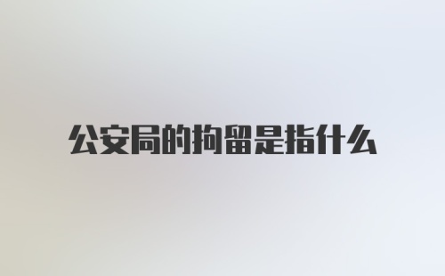 公安局的拘留是指什么