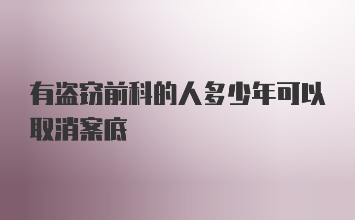 有盗窃前科的人多少年可以取消案底