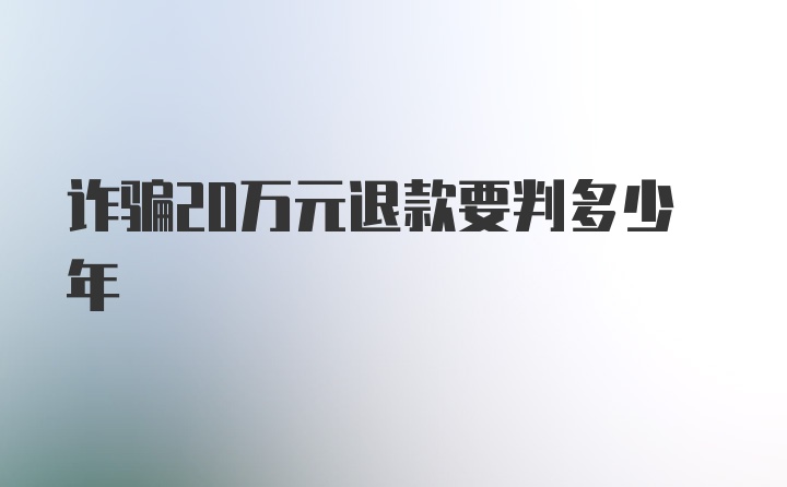 诈骗20万元退款要判多少年