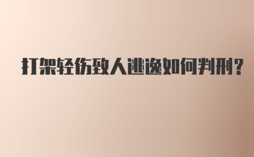 打架轻伤致人逃逸如何判刑？