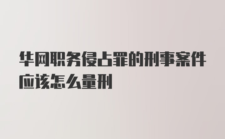 华网职务侵占罪的刑事案件应该怎么量刑