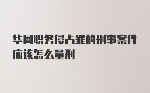 华网职务侵占罪的刑事案件应该怎么量刑