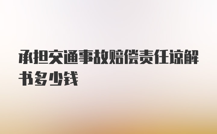 承担交通事故赔偿责任谅解书多少钱