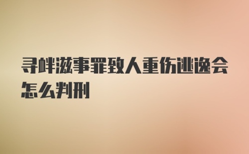 寻衅滋事罪致人重伤逃逸会怎么判刑