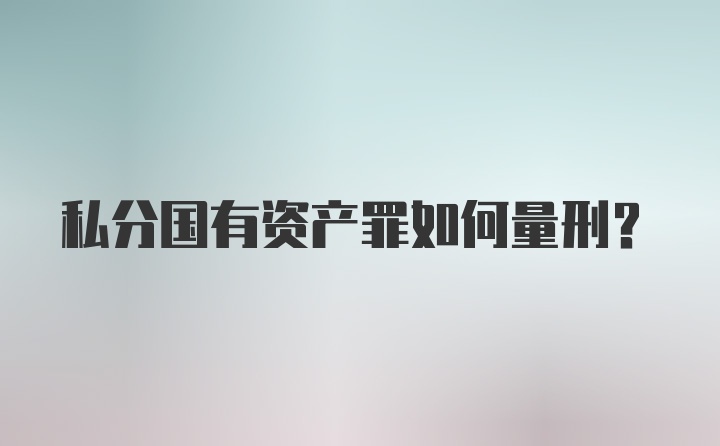 私分国有资产罪如何量刑？