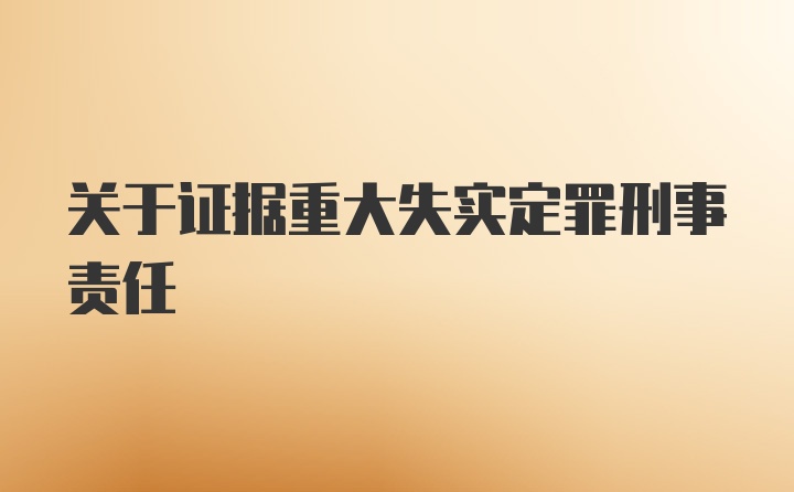 关于证据重大失实定罪刑事责任