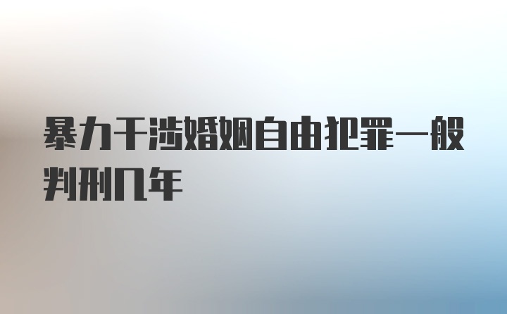 暴力干涉婚姻自由犯罪一般判刑几年