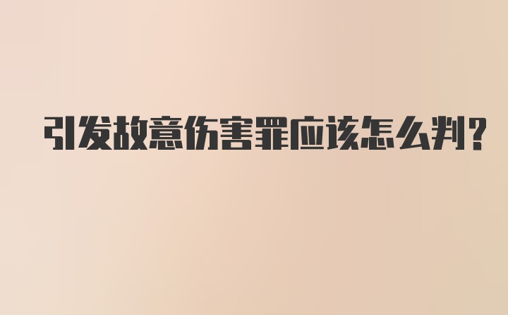 引发故意伤害罪应该怎么判？