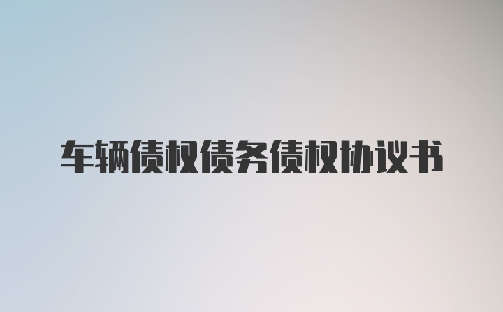 车辆债权债务债权协议书