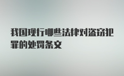 我国现行哪些法律对盗窃犯罪的处罚条文