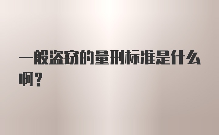 一般盗窃的量刑标准是什么啊？