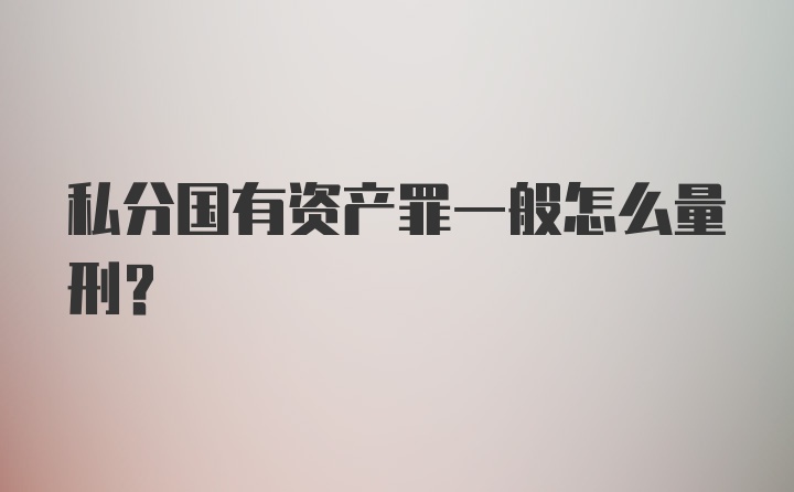 私分国有资产罪一般怎么量刑？