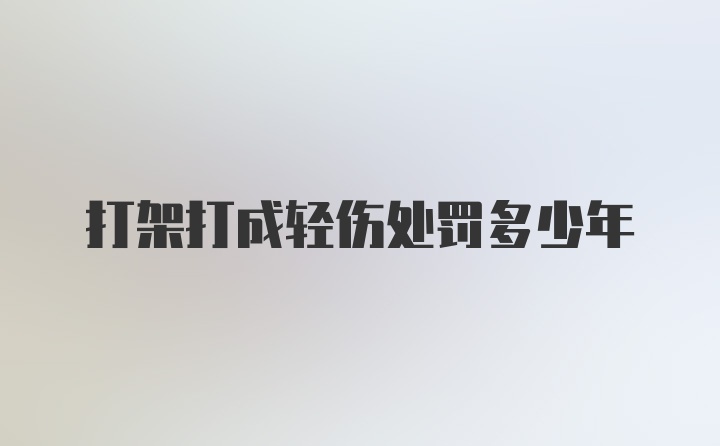 打架打成轻伤处罚多少年