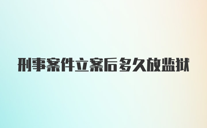 刑事案件立案后多久放监狱