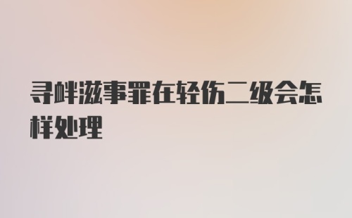 寻衅滋事罪在轻伤二级会怎样处理