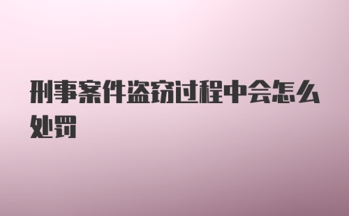 刑事案件盗窃过程中会怎么处罚