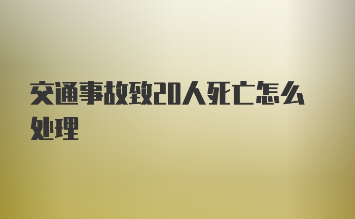 交通事故致20人死亡怎么处理