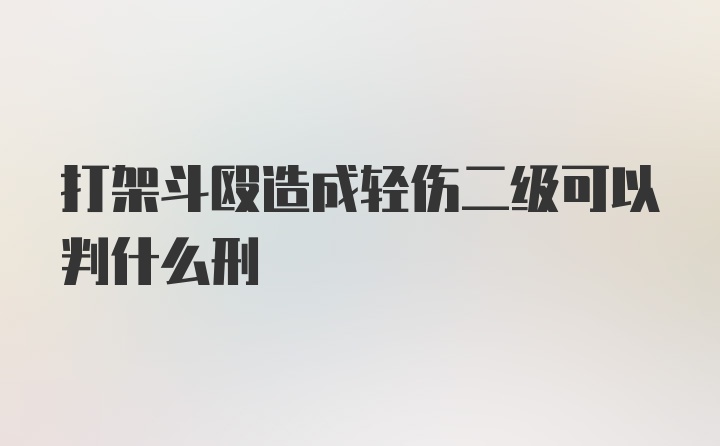 打架斗殴造成轻伤二级可以判什么刑