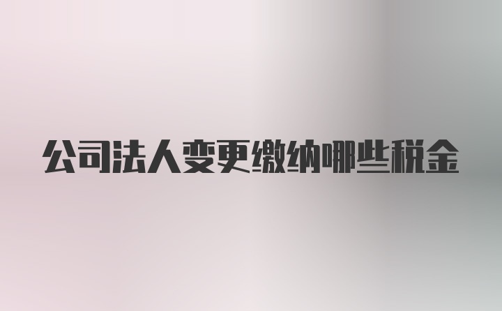 公司法人变更缴纳哪些税金