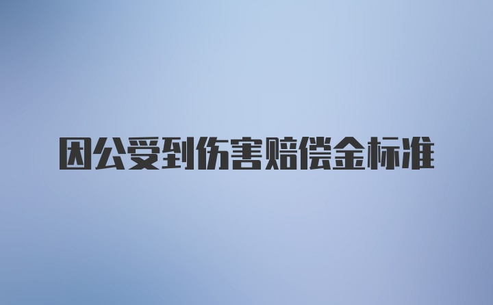 因公受到伤害赔偿金标准