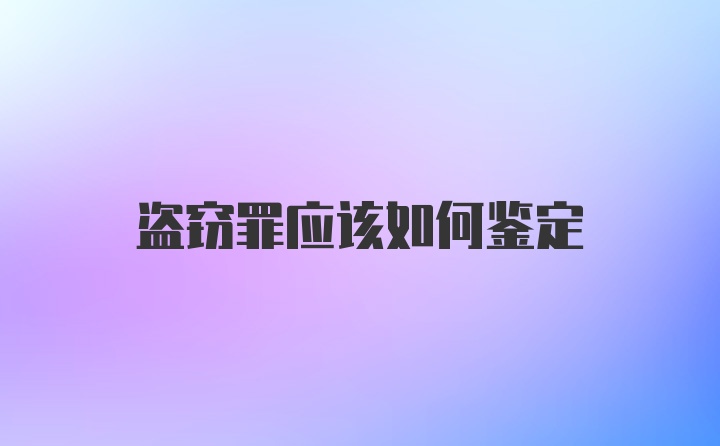 盗窃罪应该如何鉴定