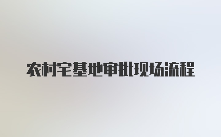 农村宅基地审批现场流程