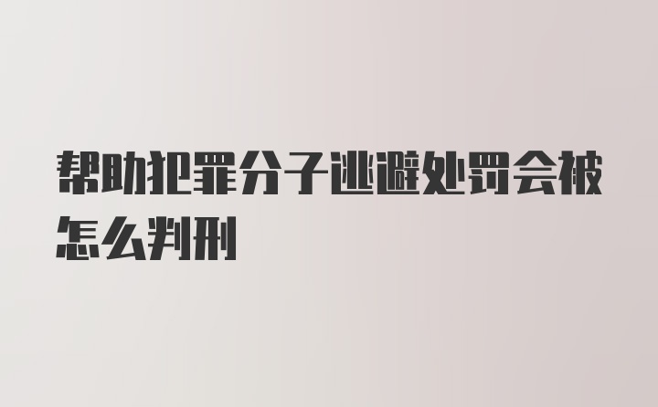 帮助犯罪分子逃避处罚会被怎么判刑