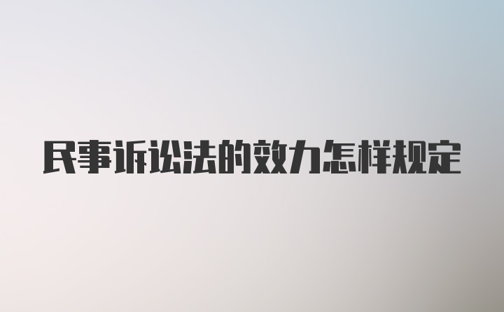 民事诉讼法的效力怎样规定