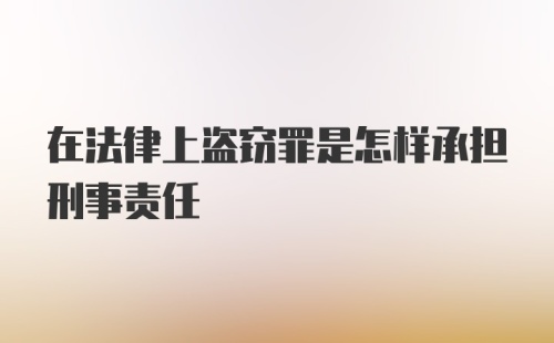 在法律上盗窃罪是怎样承担刑事责任