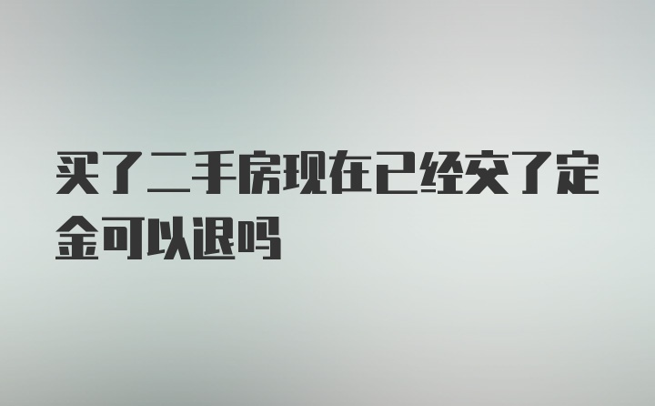 买了二手房现在已经交了定金可以退吗