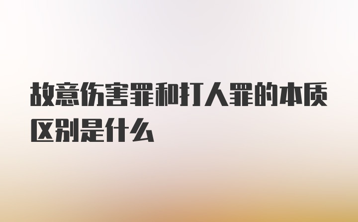 故意伤害罪和打人罪的本质区别是什么