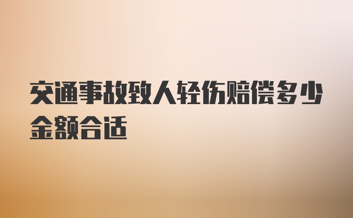 交通事故致人轻伤赔偿多少金额合适