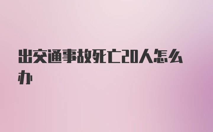 出交通事故死亡20人怎么办