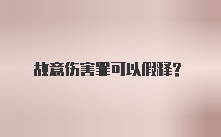 故意伤害罪可以假释？