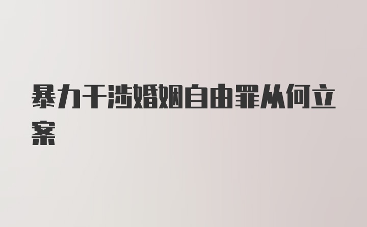 暴力干涉婚姻自由罪从何立案