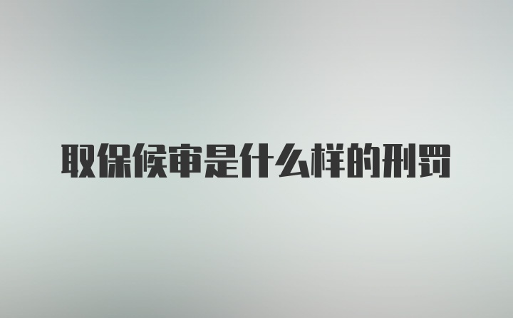 取保候审是什么样的刑罚