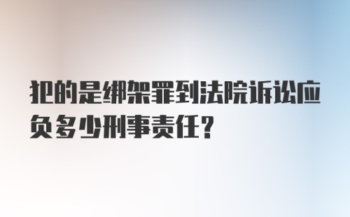 犯的是绑架罪到法院诉讼应负多少刑事责任？