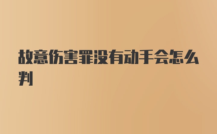 故意伤害罪没有动手会怎么判