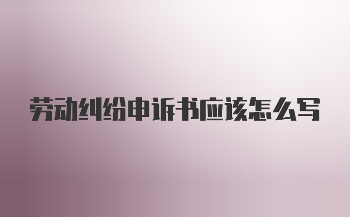 劳动纠纷申诉书应该怎么写