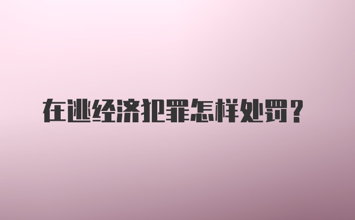 在逃经济犯罪怎样处罚？