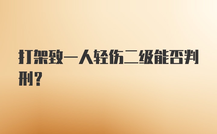 打架致一人轻伤二级能否判刑？