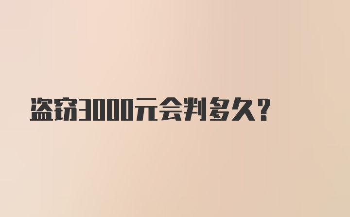 盗窃3000元会判多久？