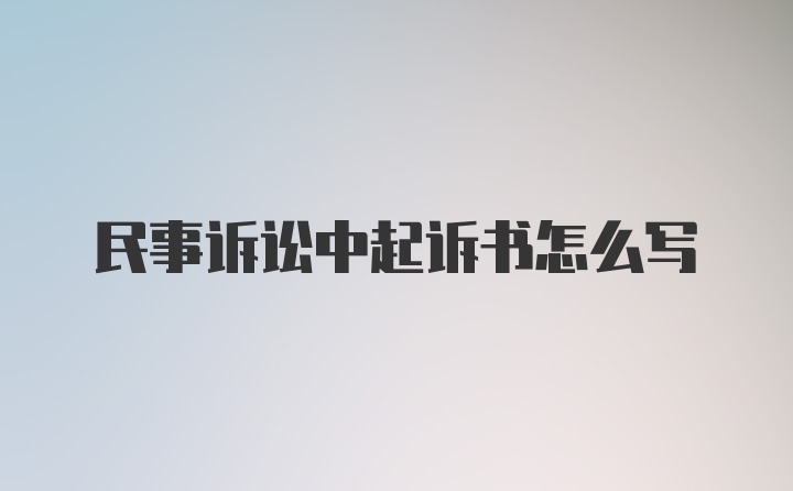 民事诉讼中起诉书怎么写