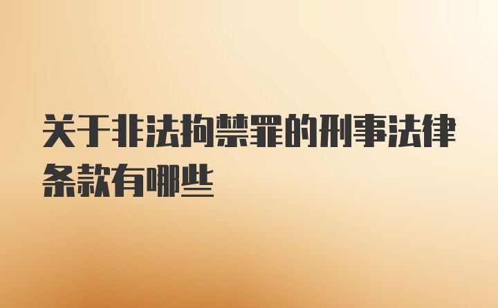 关于非法拘禁罪的刑事法律条款有哪些