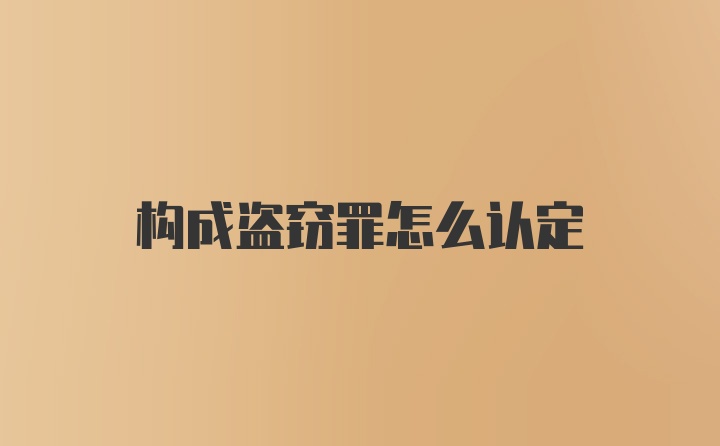 构成盗窃罪怎么认定