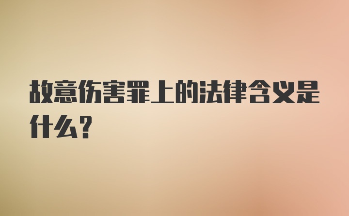 故意伤害罪上的法律含义是什么？